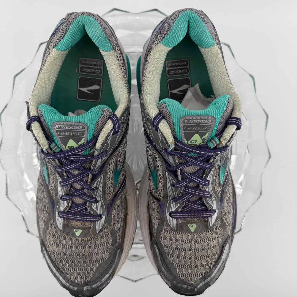 Brooks Ghost 7 Womens Running Shoes Gray Teal Purple Size 9 Medium B - Picture 3 of 10